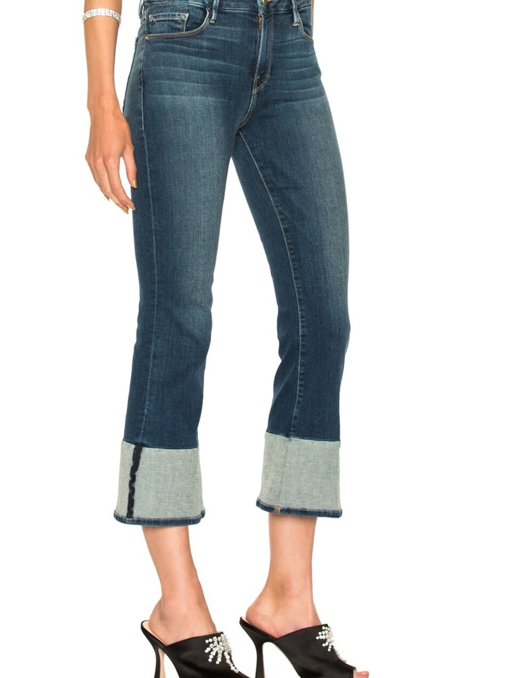 FRAME Le Crop Mini Boot Reverse Cuff Clifton Jeans Size 32